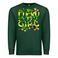 Sports Green lucky girl st. patricks day Premium Sweatshirt - HowdyJamesFarm