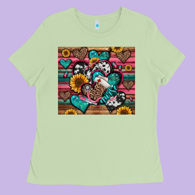 Nurse Hearts Ladies Tee Designed By Jasminsmagicworld