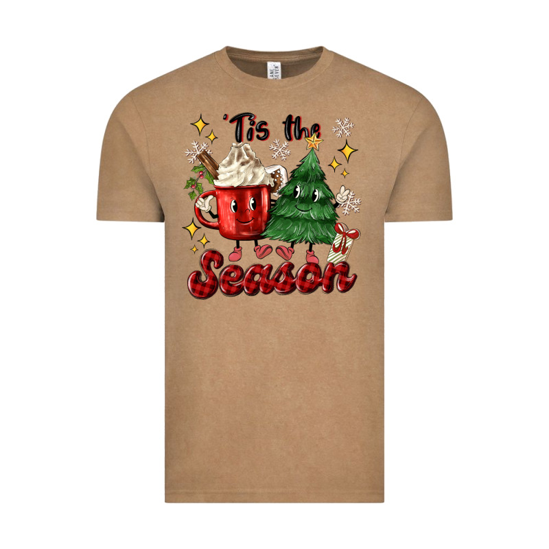'tis The Season With Christmas Tree And Hot Cocoa Vintage Tee by MaliasSmallBusiness | Teevron