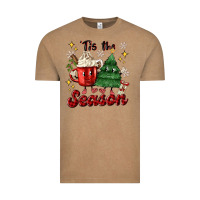 Vintage Coffee 'tis the season with christmas tree and hot cocoa Vintage Tee - MaliasSmallBusiness