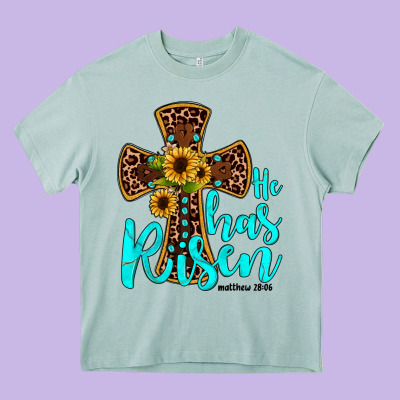 He Has Risen Heavy Core Tee Designed By Jahusdesignshop