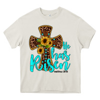 Cream he has risen Heavy Core Tee - JahusDesignShop