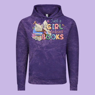 Just A Girl Who Loves Books Vintage Hoodie Designed By Maliassmallbusiness