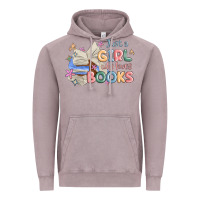 Vintage Zinc just a girl who loves books Vintage Hoodie - MaliasSmallBusiness