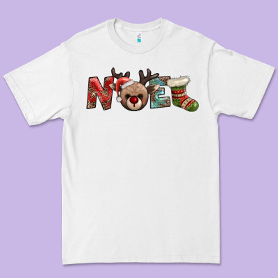 Noel With Sock And Reindeer Premium Tee Designed By Adodesignshop