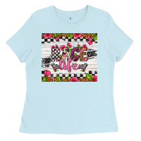 Baby Blue race life tumbler Ladies Tee - Artiststas