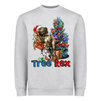 Heather Grey Tree Rex T-Rex Heavyweight Sweatshirt - LillyAllenDesigns