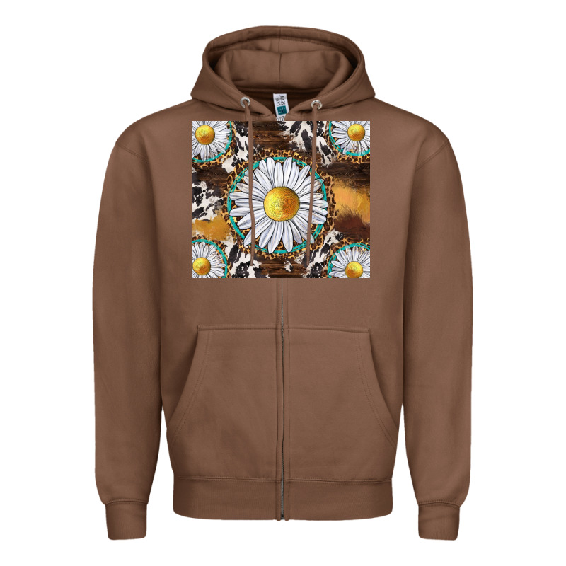Western Daisy And Cowhide Tumbler Tbs Zipper Hoodie by TumblerDesignByShophia | Teevron