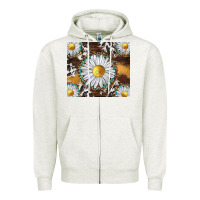 Oatmeal Heather western daisy and cowhide tumbler tbs Zipper Hoodie - TumblerDesignByShophia