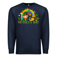 Navy St. Patrick's Day Elf with elements Premium Sweatshirt - HowdyJamesFarm