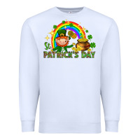 White St. Patrick's Day Elf with elements Premium Sweatshirt - HowdyJamesFarm