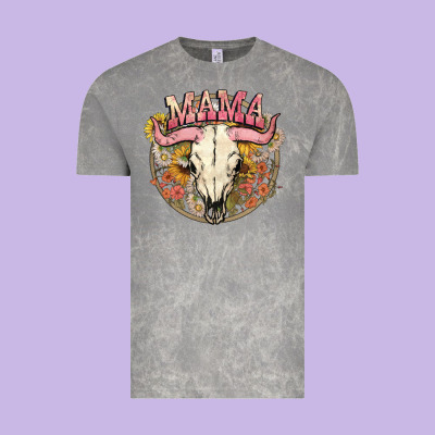 Bullskull Mama Vintage Tee Designed By Nancycooperartshop