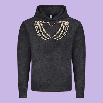 Skeleton Heart Vintage Hoodie Designed By Maliassmallbusiness
