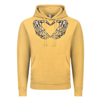 Vintage Mustard skeleton heart Vintage Hoodie - MaliasSmallBusiness