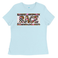 Baby Blue race license plate Ladies Tee - Artiststas