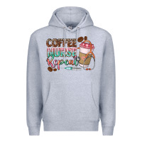 Heather Grey coffee nurse repeat Premium Hoodie - CowGirlArtShop