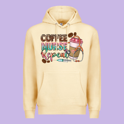 Coffee Nurse Repeat Premium Hoodie Designed By Cowgirlartshop