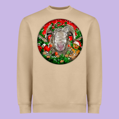 Christmas Rambouillet Sheep Heavyweight Sweatshirt Designed By Lillyallendesigns
