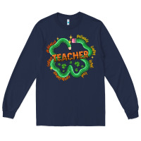 Navy teacher st patricks day Long Sleeve Tee - LillyAllenDesigns