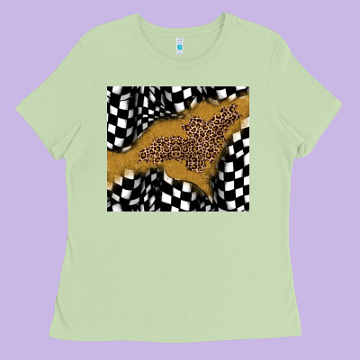 Racing Glitter Leopard Ladies Tee Designed By Jahusdesignshop