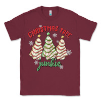 Burgundy christmas tree junkie Classic Tee - MaliasSmallBusiness