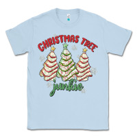 Dusty Blue christmas tree junkie Classic Tee - MaliasSmallBusiness