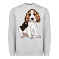 Heather Grey beagle puppy Heavyweight Sweatshirt - LillyAllenDesigns