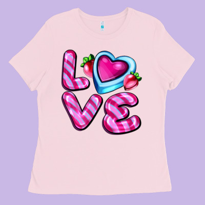 Love With Strawberry Candy Ladies Tee Designed By Adodesignshop