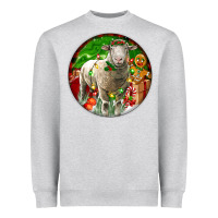 Heather Grey christmas dorset sheep Heavyweight Sweatshirt - LillyAllenDesigns