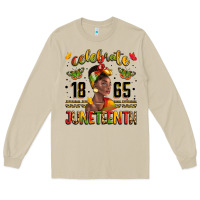 Mushroom celebrate 1865 juneteenth with black woman Long Sleeve Tee - LillyAllenDesigns