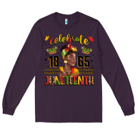 Plum celebrate 1865 juneteenth with black woman Long Sleeve Tee - LillyAllenDesigns