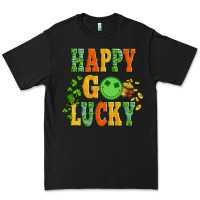 Black happy go lucky  with coin and shamrock Premium Tee - Artiststas
