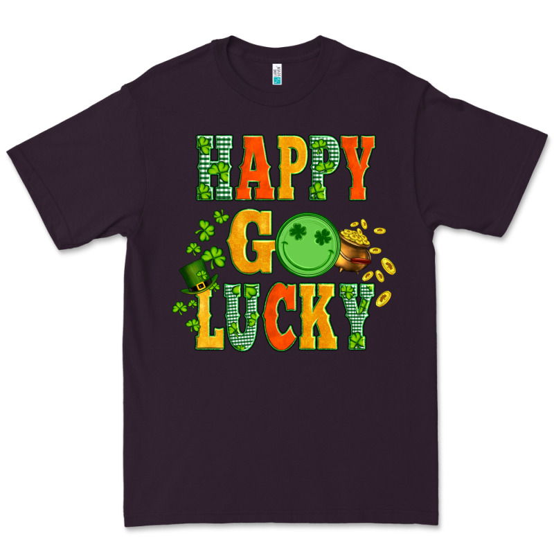 Happy Go Lucky  With Coin And Shamrock Premium Tee by Artiststas | Teevron