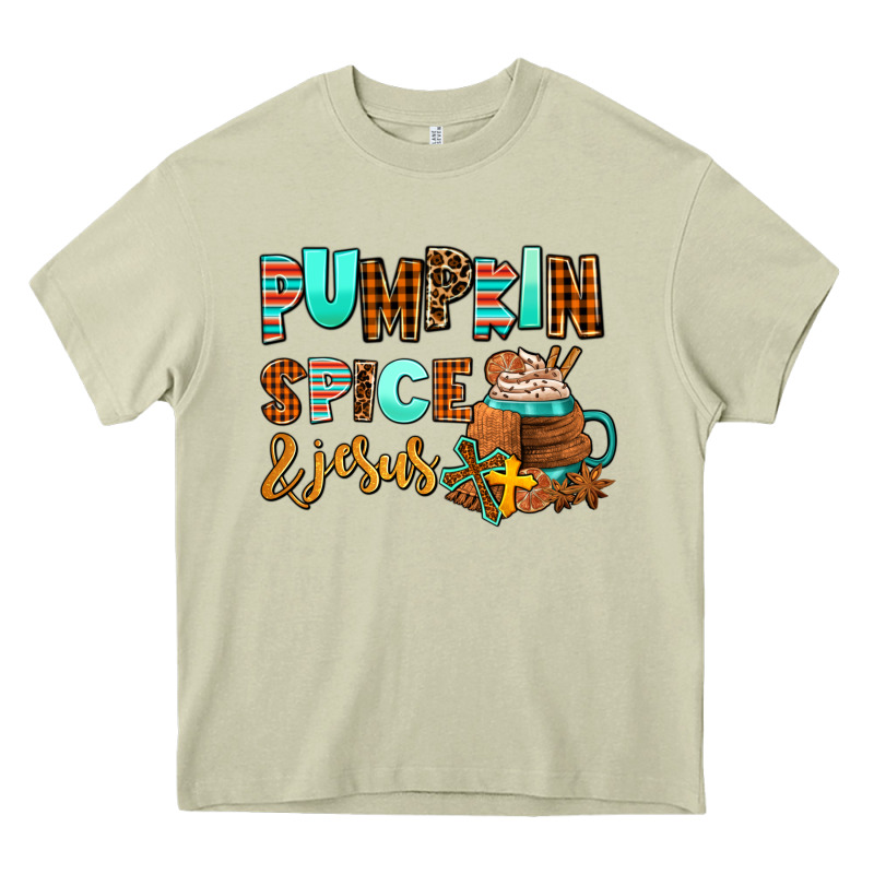Pumpkin Spice And Jesus Heavy Core Tee by AdoDesignShop | Teevron