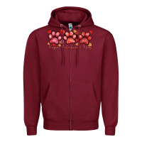 Burgundy Happy Valentine's Day paws Valentine's Day Zipper Hoodie - HowdyJamesFarm