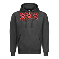 Charcoal Heather Happy Valentine's Day paws Valentine's Day Zipper Hoodie - HowdyJamesFarm
