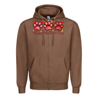 Chestnut Happy Valentine's Day paws Valentine's Day Zipper Hoodie - HowdyJamesFarm