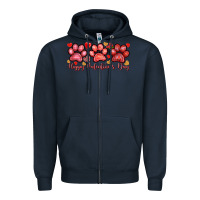 Navy Happy Valentine's Day paws Valentine's Day Zipper Hoodie - HowdyJamesFarm