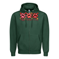 Sports Green Happy Valentine's Day paws Valentine's Day Zipper Hoodie - HowdyJamesFarm