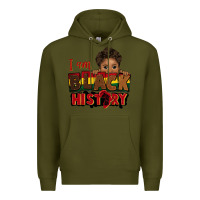 Army Green i am black history black boy peekaboo juneteenth Premium Hoodie - CowGirlArtShop