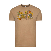 Vintage Coffee created with a purpose with sunflower and butterfl Vintage Tee - NancyCooperArtShop