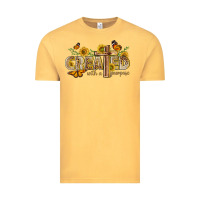 Vintage Mustard created with a purpose with sunflower and butterfl Vintage Tee - NancyCooperArtShop