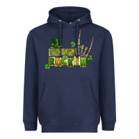 Navy Sham rockin skeleton hand St. Patrick's Heavyweight Hoodie - CowGirlArtShop