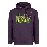 Plum Sham rockin skeleton hand St. Patrick's Heavyweight Hoodie - CowGirlArtShop