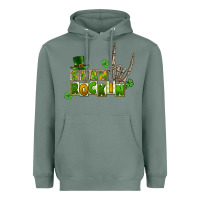 Sage Sham rockin skeleton hand St. Patrick's Heavyweight Hoodie - CowGirlArtShop