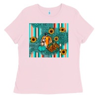 Bubblegum Pink pumpkin Ladies Tee - JahusDesignShop