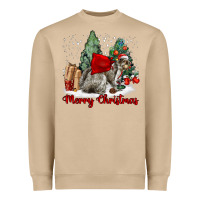 Mushroom Merry Christmas Gray Squirrel Heavyweight Sweatshirt - LillyAllenDesigns