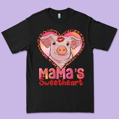 Mama's Sweetheart Baby Pig Premium Tee Designed By Adodesignshop