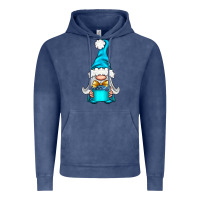Vintage Denim winter gnome with gift Vintage Hoodie - NancyCooperArtShop