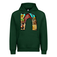 Forest Green farm life alphabet lowercase letters n Urban Hoodie - BundleAndBundleShop